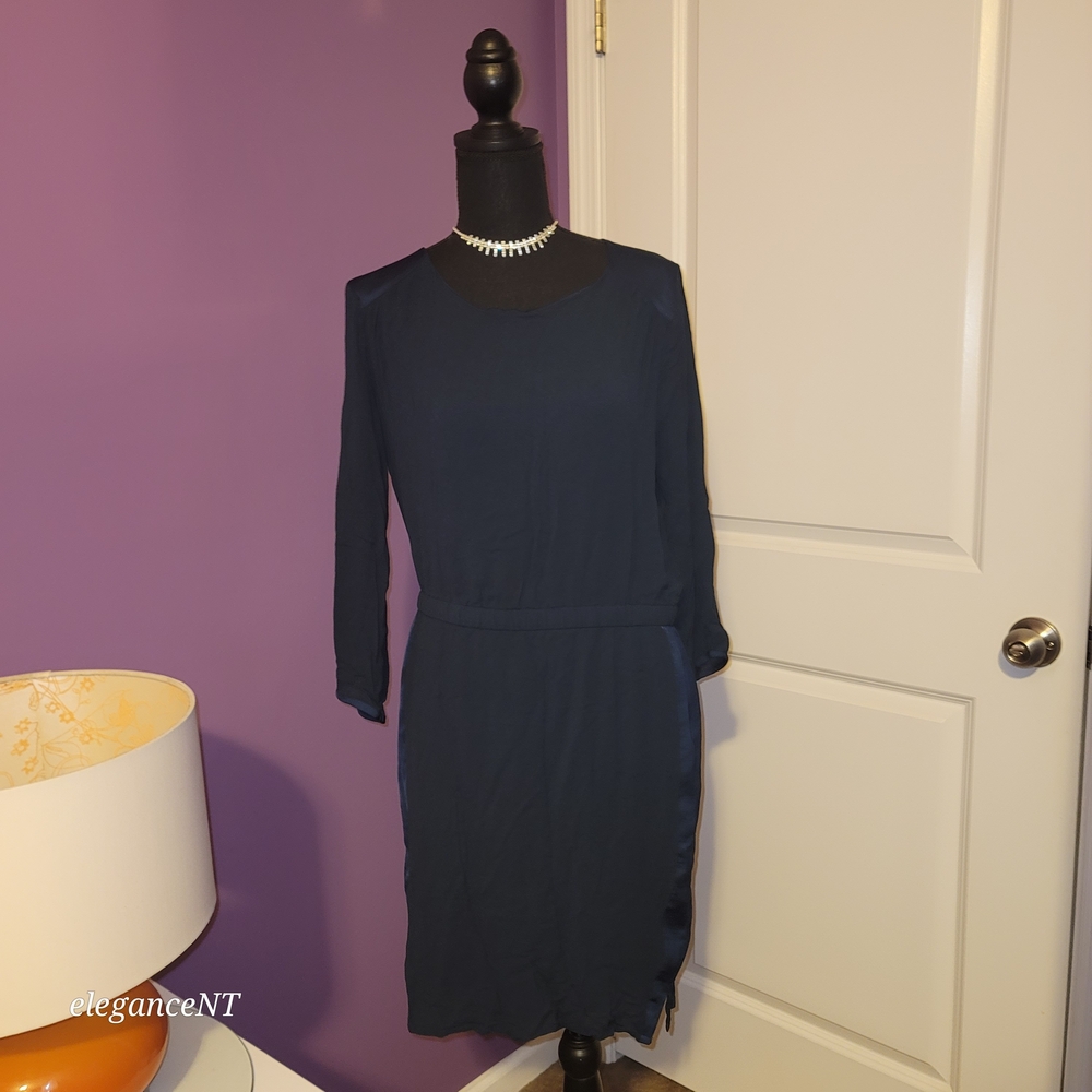 H&M Dark Blue Long Sleeve Dress Sz: 12